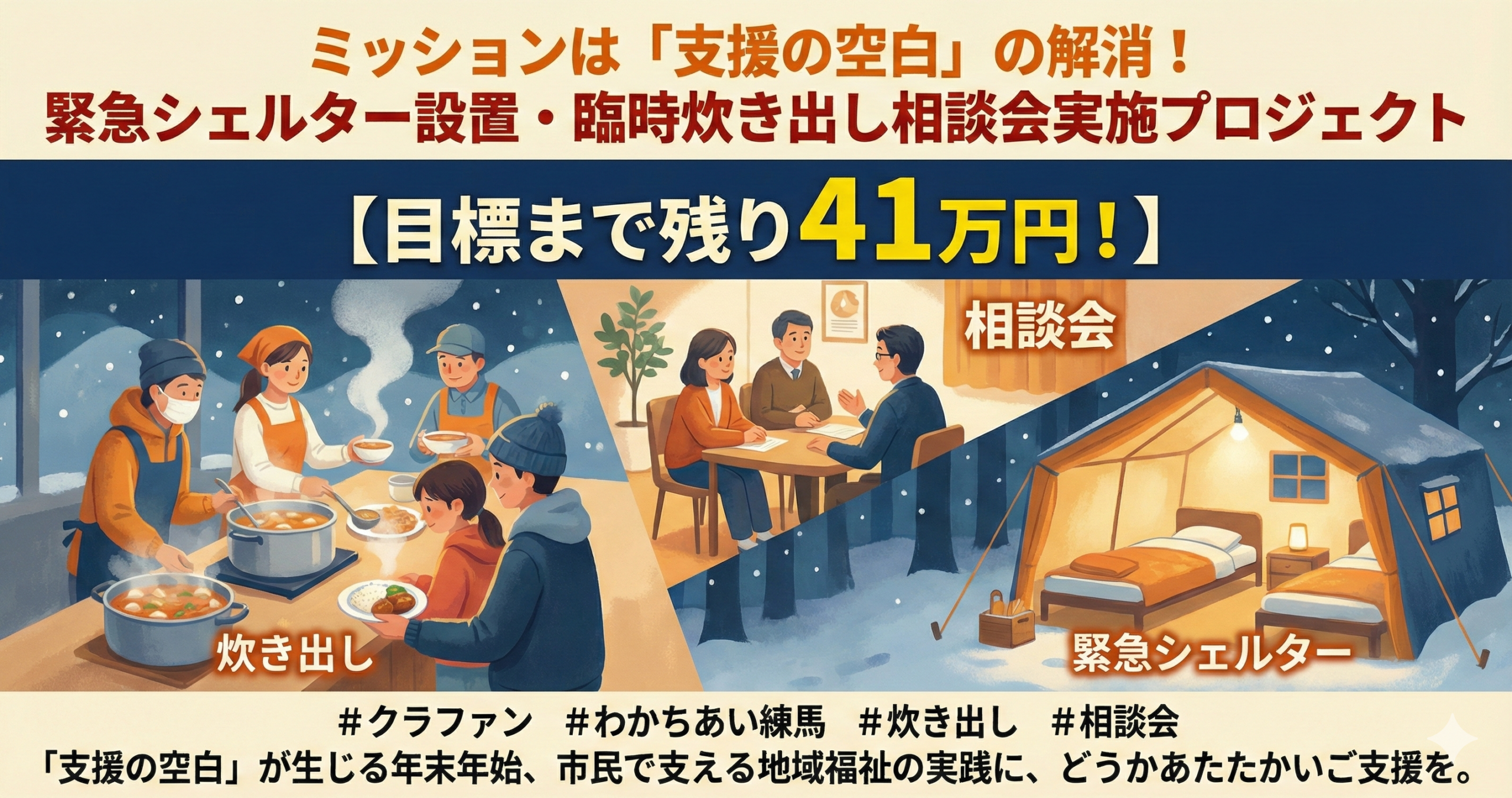 クラファン実施中！越年越冬緊急支援